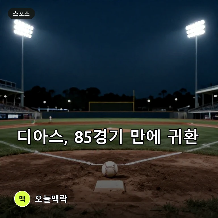 에드윈 디아스, 85경기 결장 끝에 복귀해 세이브 기록 주제를 표현한 AI 생성 편집 이미지