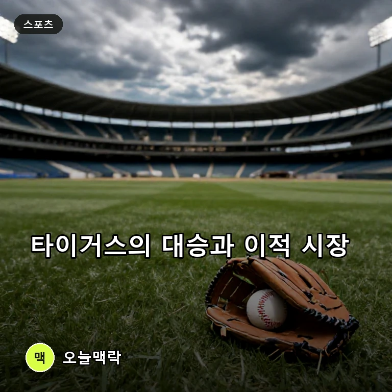 디트로이트 타이거스, 신예 맥스 클락 데뷔전 대승과 트레이드 시장의 관심 주제를 표현한 AI 생성 편집 이미지