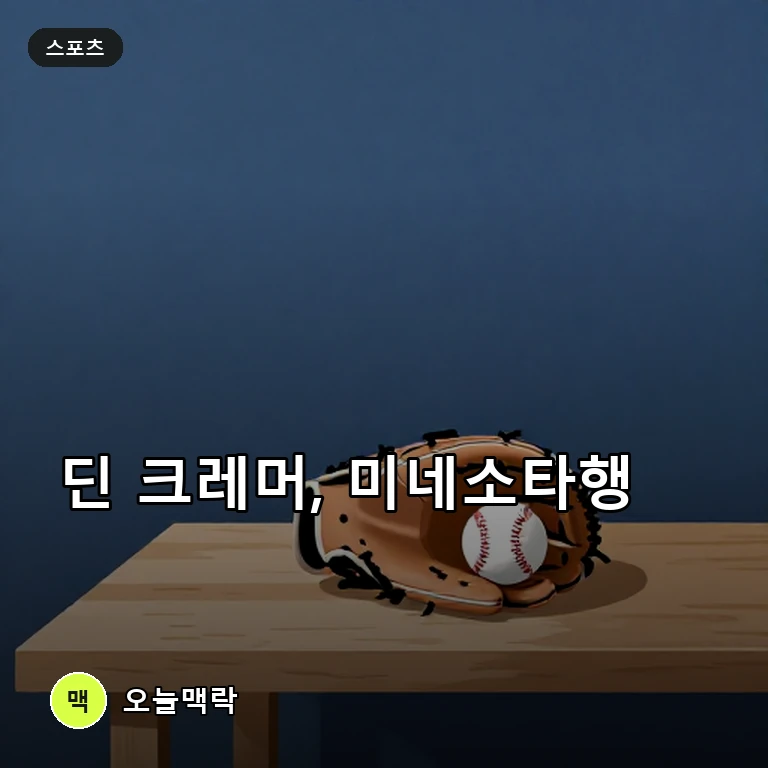 볼티모어 우완 투수 딘 크레머, 미네소타 트윈스로 트레이드 이적 주제를 표현한 AI 생성 편집 이미지