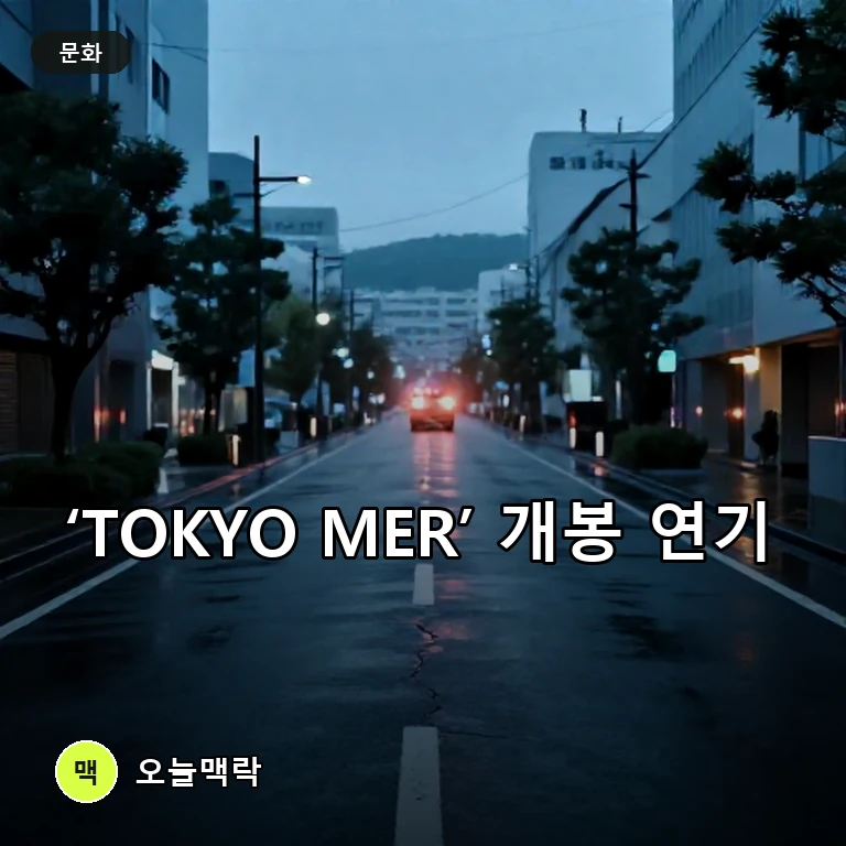 스즈키 료헤이 주연 ‘TOKYO MER’ 극장판 3편, 구마모토 지진 여파로 개봉 연기 주제를 표현한 편집 이미지