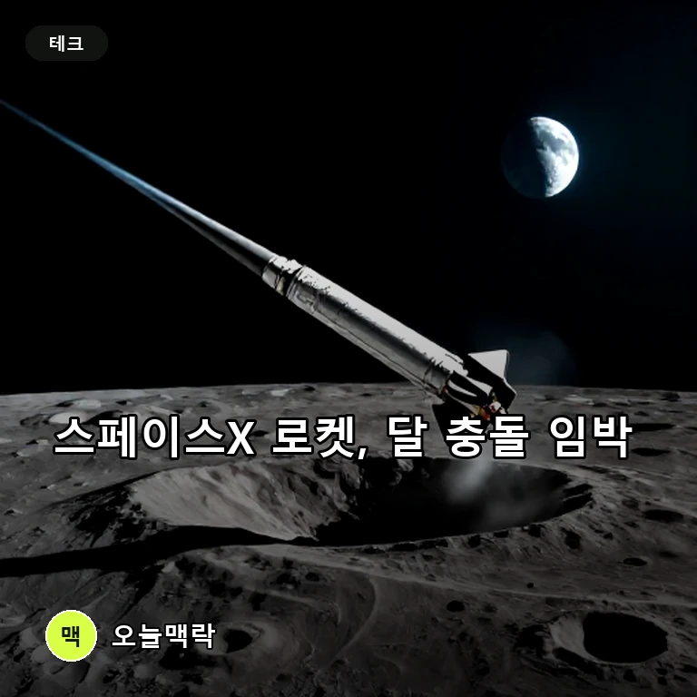 스페이스X 로켓 일부, 달과 충돌 임박…계획된 착륙 아니다 주제를 표현한 편집 이미지