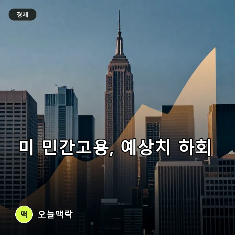 미국 7월 민간고용 4만4000명 증가…예상치 밑돌아 주제를 표현한 편집 이미지