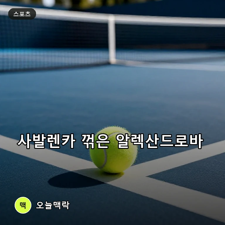 알렉산드로바, 세계 1위 사발렌카 꺾고 캐나다 오픈 8강 진출 주제를 표현한 편집 이미지
