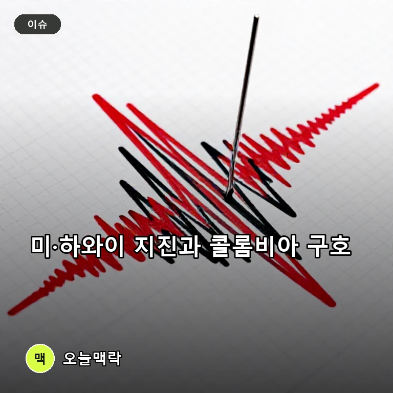 미국 캘리포니아·하와이 연쇄 지진 발생…콜롬비아는 구호 손길 주제를 표현한 편집 이미지