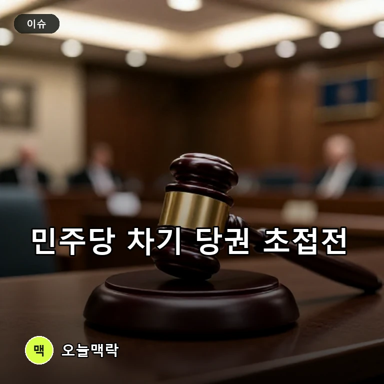 민주당 차기 당대표 지지도 초접전, 김민석 36.8%·정청래 34.7% 주제를 표현한 편집 이미지