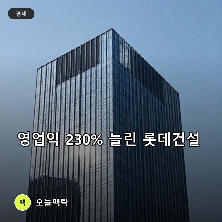 롯데건설, 2분기 영업이익 230% 급증…PF 채무도 7276억 감축 주제를 표현한 편집 이미지