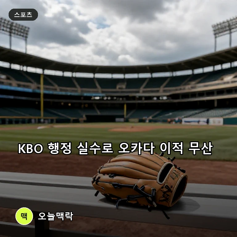 KBO 행정 착오로 울산 오카다 LG 이적 최종 무산, 꼬여버린 영입 플랜 주제를 표현한 편집 이미지