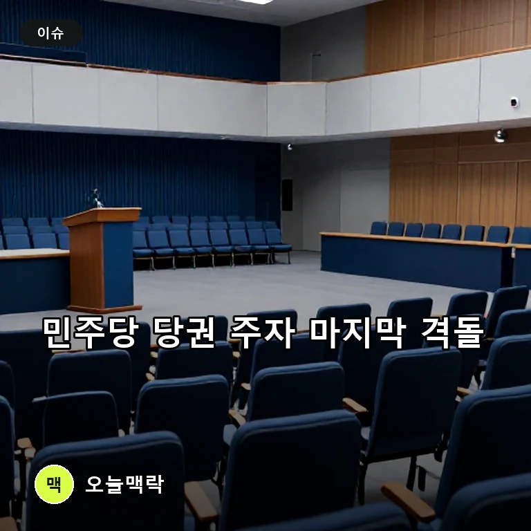 더불어민주당 당권 주자 마지막 토론회서 격돌…정책 행보도 가속 주제를 표현한 편집 이미지