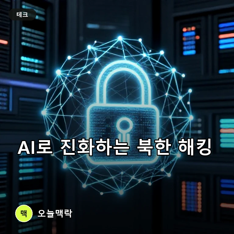 북한 김수키, 로컬 LLM 구축하며 AI 해킹 공격 본격화 주제를 표현한 편집 이미지