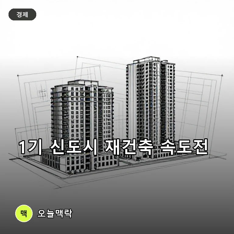 신탁사 1기 신도시 재건축 선점 경쟁 속 일산은 하락세 지속 주제를 표현한 편집 이미지