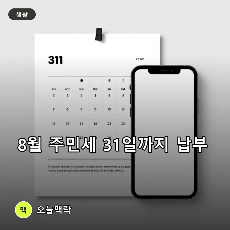 전국 지자체 8월 주민세 납부 개시…31일까지 위택스 등으로 납부해야 주제를 표현한 편집 이미지