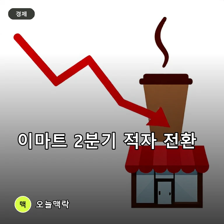 이마트 2분기 영업손실 430억 적자 전환…스타벅스 첫 적자에 발목 주제를 표현한 편집 이미지