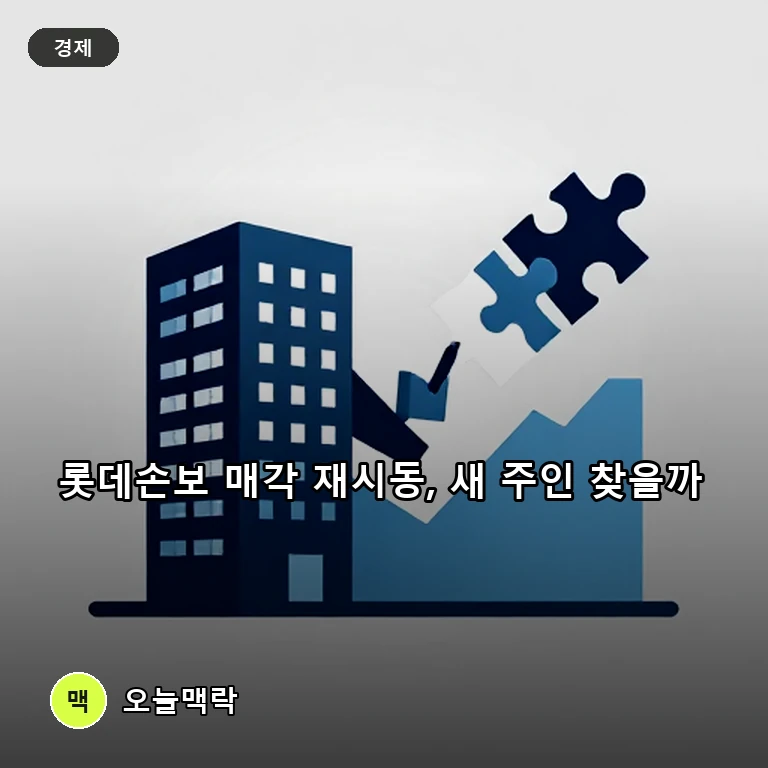 롯데손해보험 공개매각 재시동, JKL과 시장의 몸값 눈높이 차이가 관건 주제를 표현한 편집 이미지