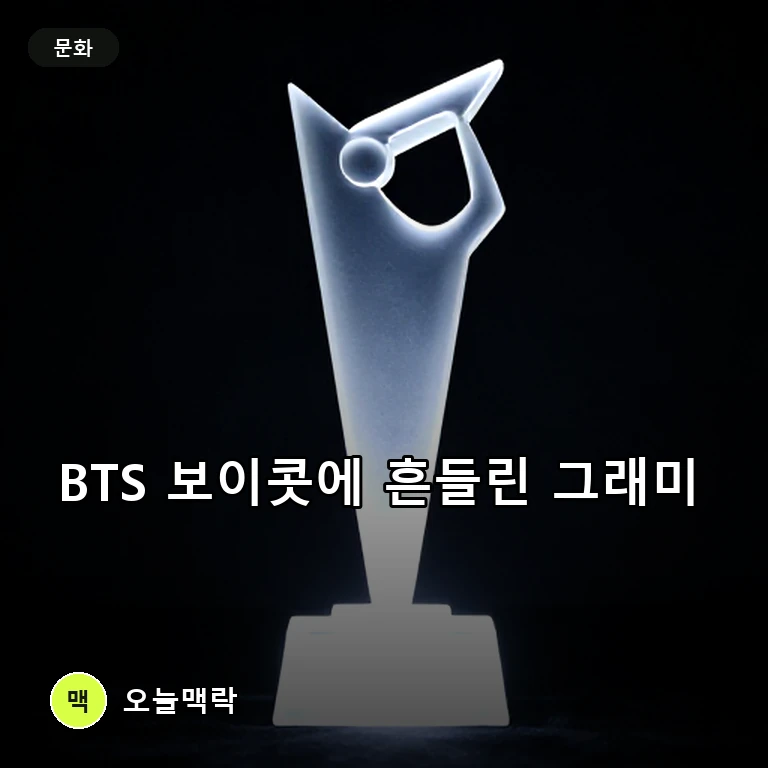 BTS 보이콧에 그래미 백기 드나…'아시안 팝' 부문 개편 시사 주제를 표현한 편집 이미지