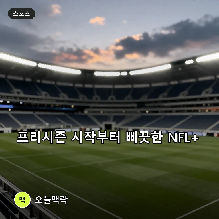 미 프로풋볼 프리시즌 개막 속 자체 OTT 'NFL+' 기술 결함으로 도마 위 주제를 표현한 편집 이미지