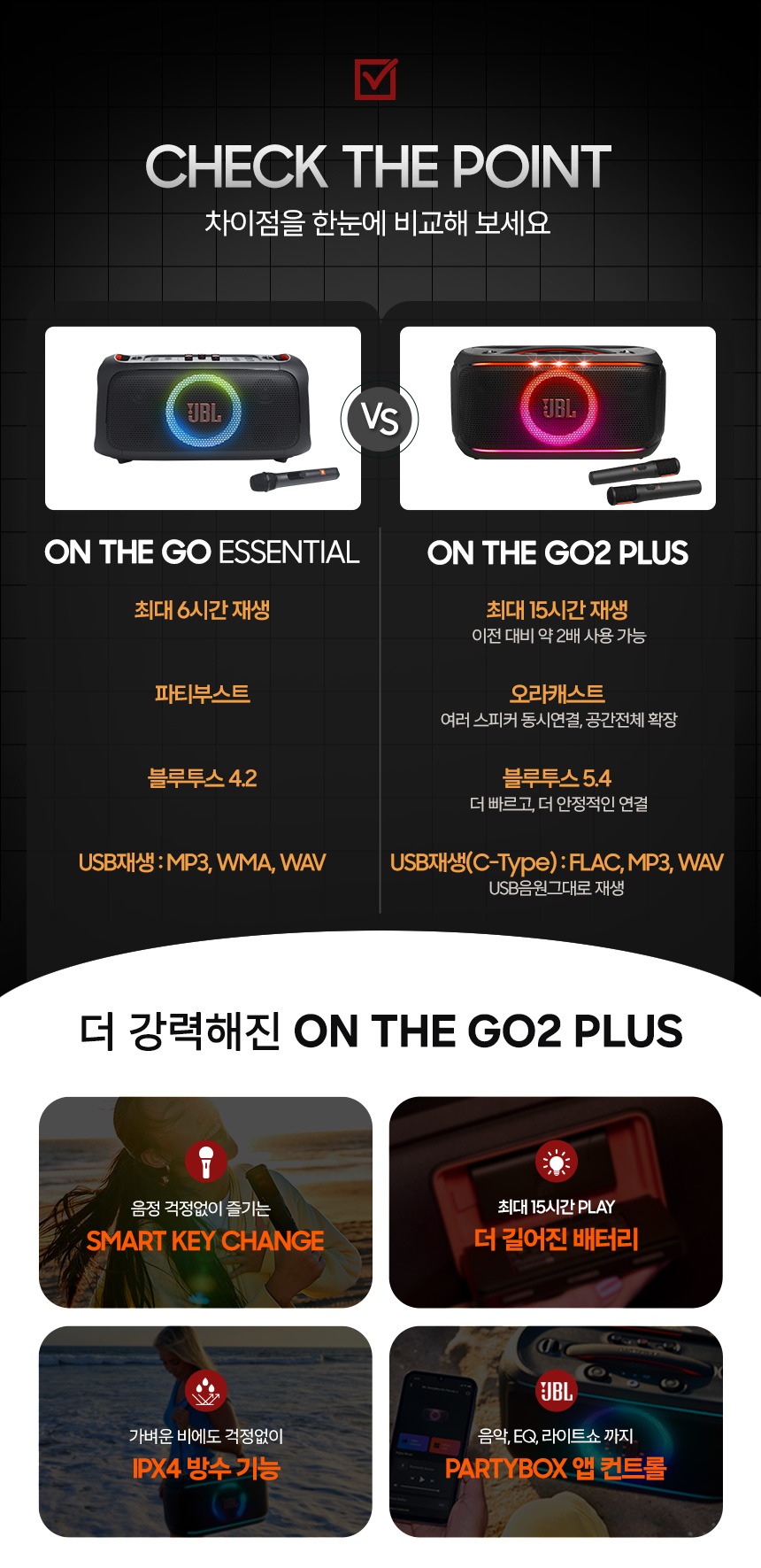 삼성공식파트너 JBL PARTYBOX ON THE GO2 스피커 온더고2 플러스 제품 이미지