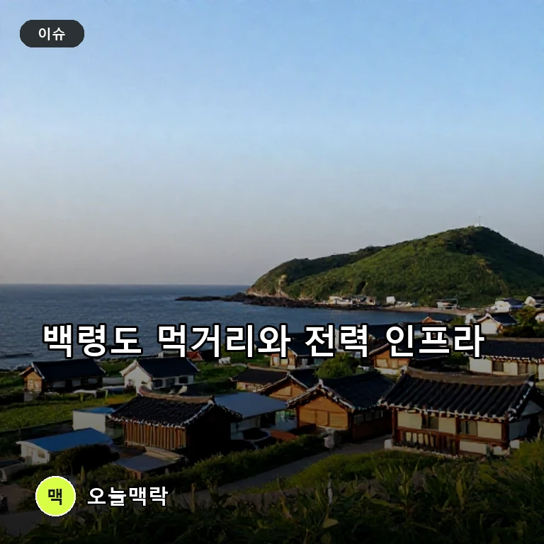 백령도 이색 먹거리 화제 속 정전 방지 발전 증설 논의 본격화 주제를 표현한 편집 이미지