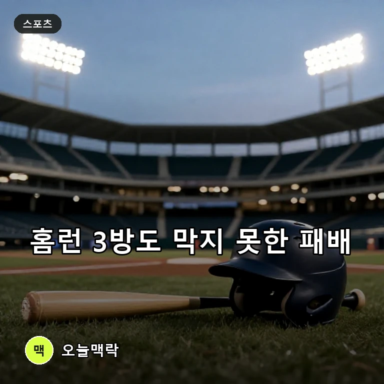노시환 헤드샷 악재 속 한화 다이너마이트 타선 폭발에도 패배 주제를 표현한 편집 이미지