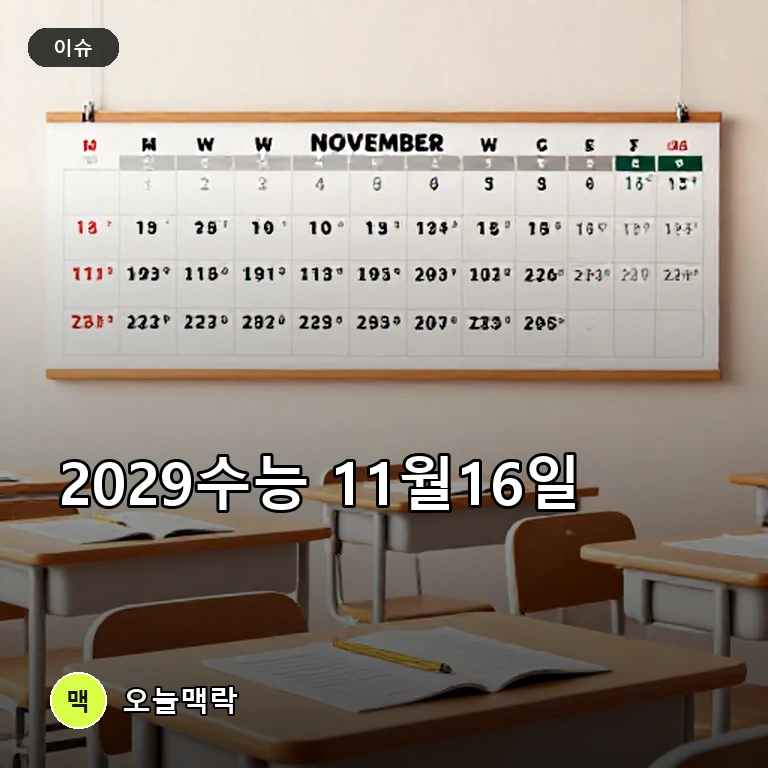 현 고1 치를 2029수능, 2028년 11월 16일 시행…국수탐 선택과목 폐지 주제를 표현한 편집 이미지